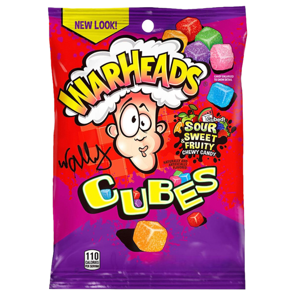 Warheads Sour Chewy Cubes Peg Bag - 8oz (226g)