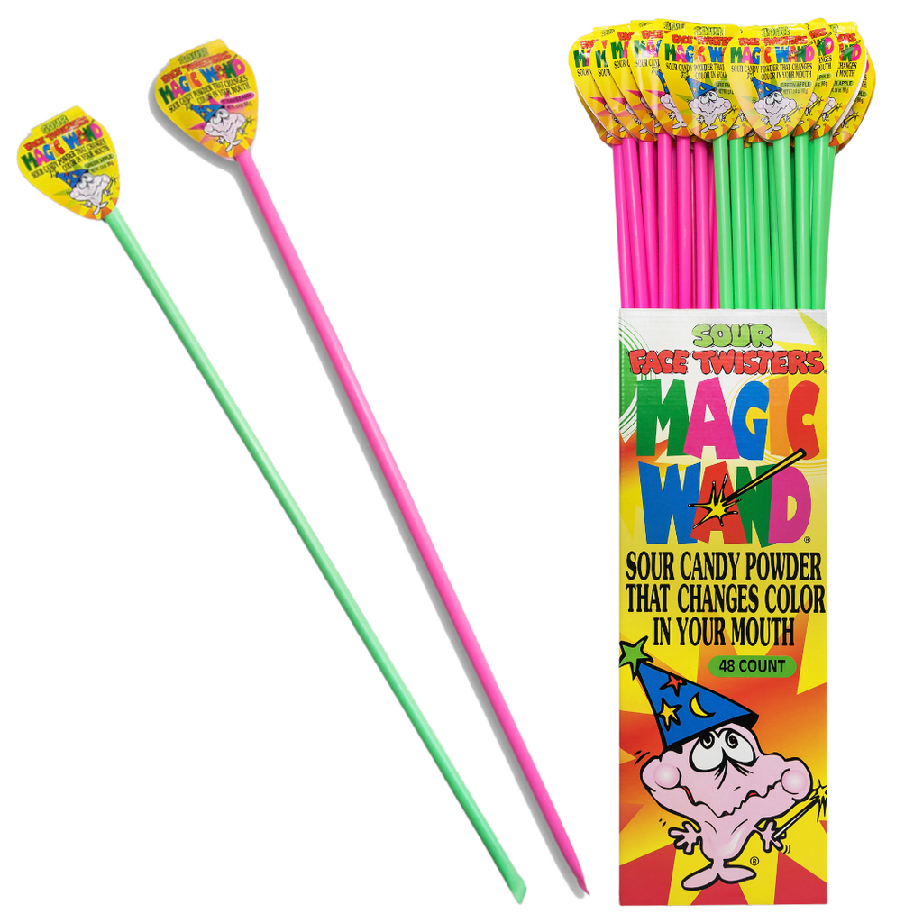 Face Twisters Colour Changing Sour Powder 2 FOOT LONG Magic Wand - 2.43 oz (69g)