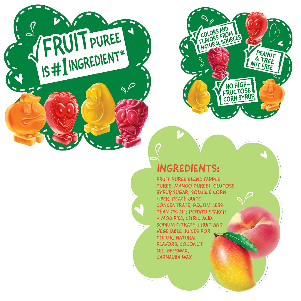 Fruit-tella Soft Gummies Peach & Mango Flavour - 3.2oz (91g)