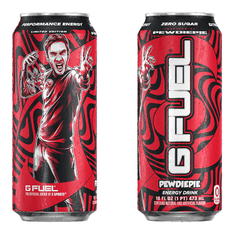 G FUEL - Pewdiepie (Lingonberry Flavour) Zero Sugar Energy Drink - 16fl.oz (473ml)