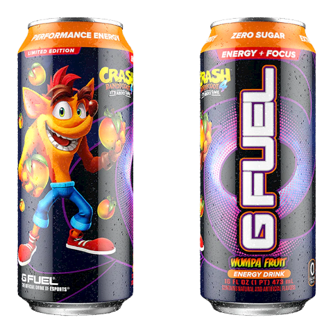 G FUEL - Crash Bandicoot Wumpa Fruit (Apple Mango Flavour) Zero Sugar Energy Drink - 16fl.oz (473ml)