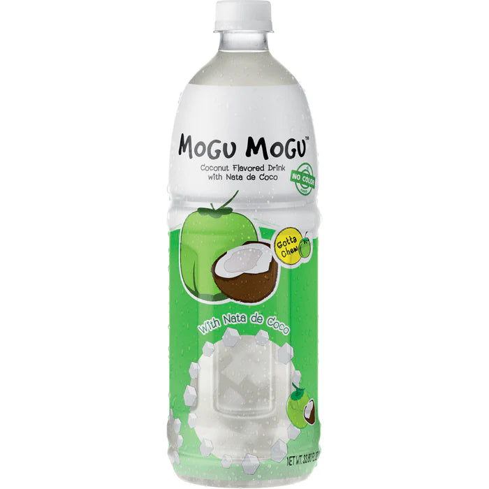Mogu Mogu Coconut Flavoured Drink with Nata de Coco - 1L Big Bottle