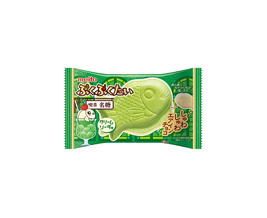 Meito - Puku Puku Melon Cream Soda Chocolate Taiyaki Wafer