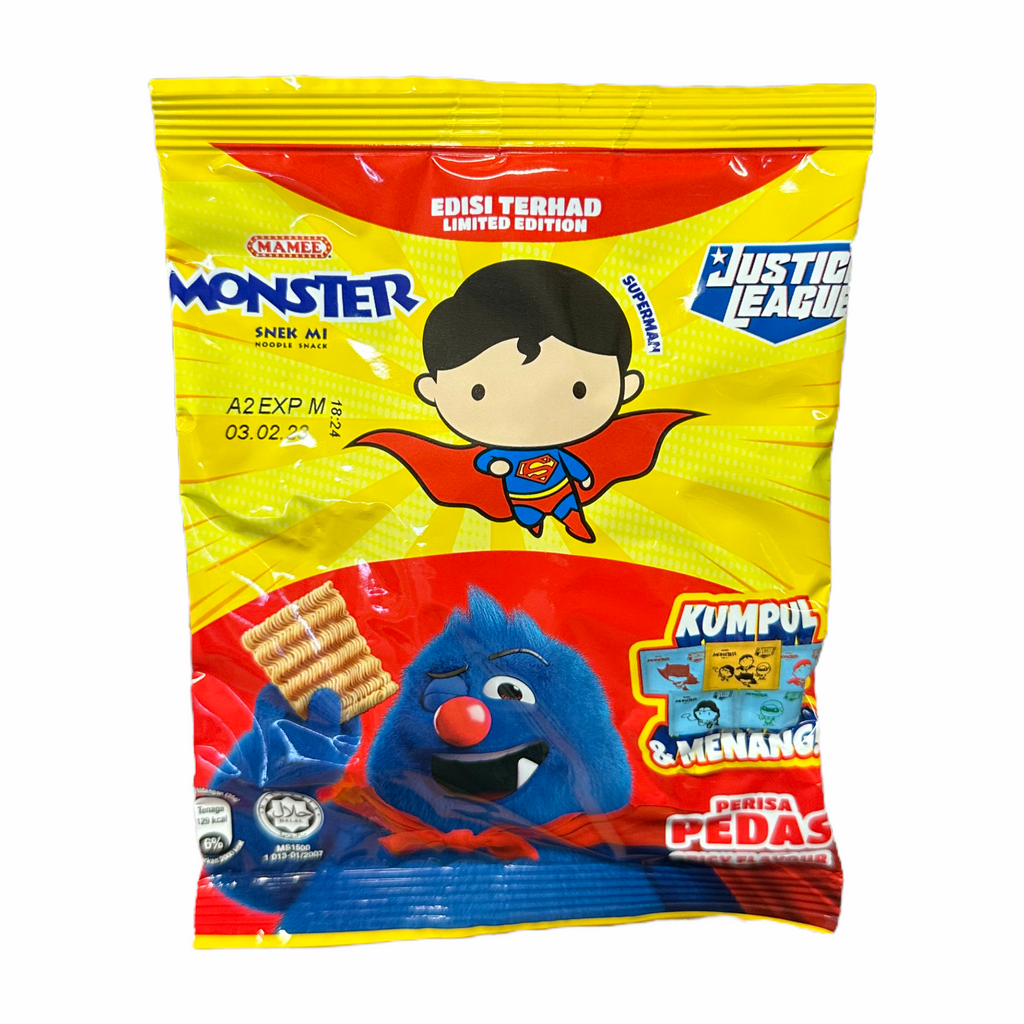 Mamee Monster Noodle Snack - Spicy (Pedas) Flavour - 25g (Limited Edition Justice League Pack!)