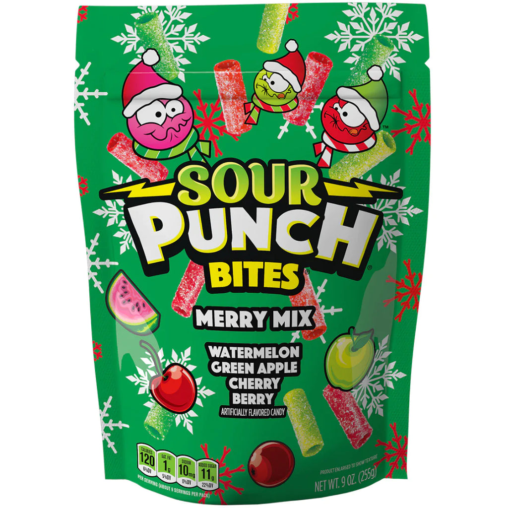 Sour Punch Bites Merry Mix Christmas Limited Edition - 9oz (255g)