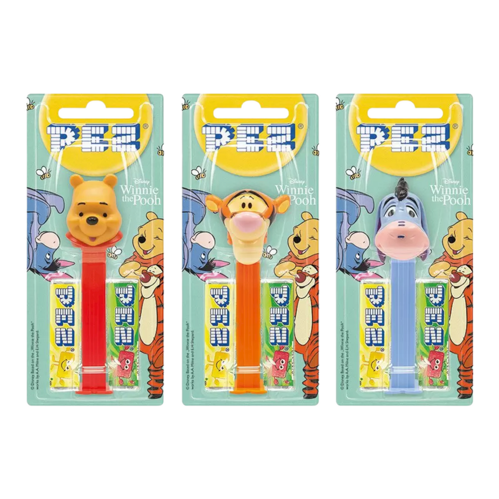 PEZ Winnie The Pooh Dispenser (Poly Pack) + 2 PEZ Tablet Packs - 0.58oz (16.4g)