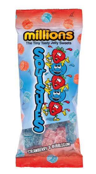 Millions Squishies Strawberry And Bubblegum Jelly Sweets - (150g)