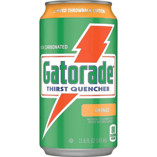 Gatorade Limited Edition Throwback Can Orange Flavour - 11.6fl.oz (343ml)