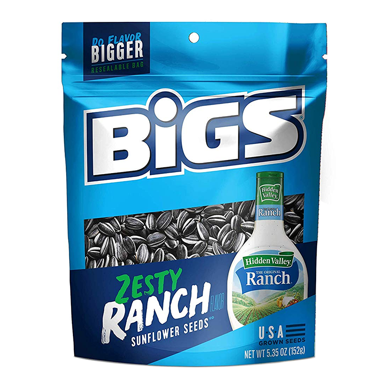 BIGS Sunflower Seeds Zesty Ranch Peg Bag - 5.35oz (152g)