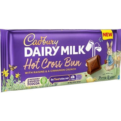 Cadbury Dairy Milk Hot Cross Bun Limited Edition Bar 100g