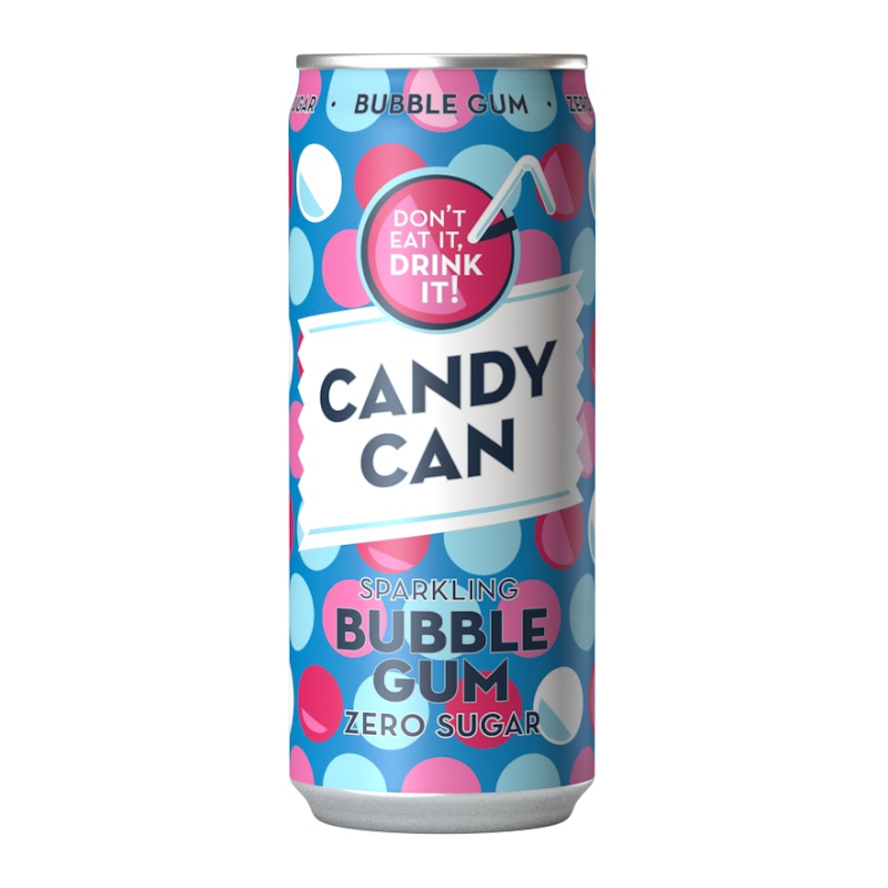 Candy Can Sparkling Bubble Gum Zero Sugar - 330ml