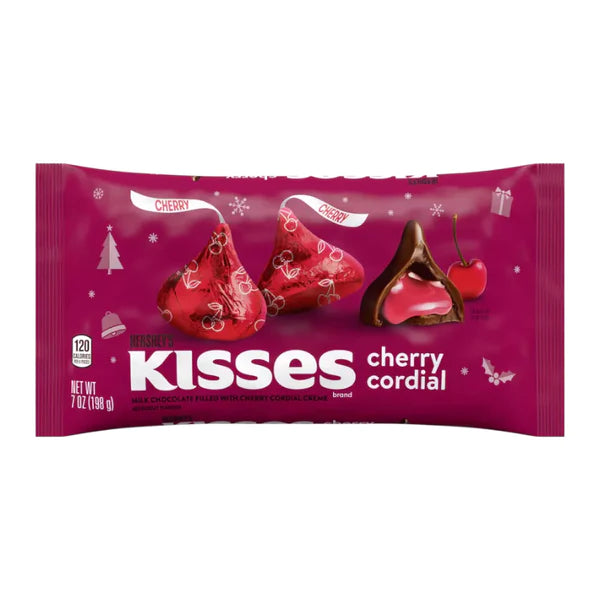 Limited Edition Christmas Hershey's Kisses Cherry Cordial Share Bag - 7oz (198g)