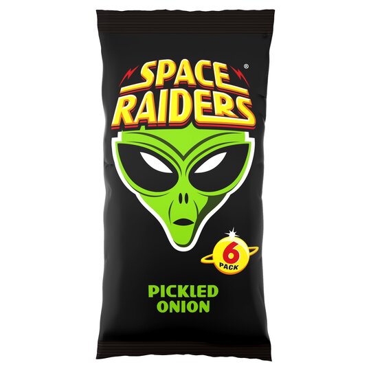 Space Raiders Pickled Onion Flavoured Crisps 6X13g