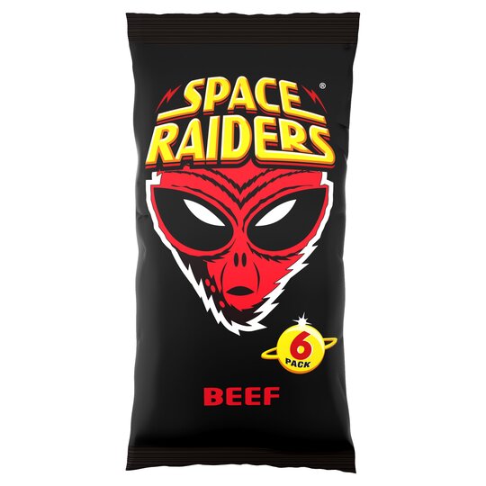 Space Raiders Beef Flavoured Crisps 6X13g