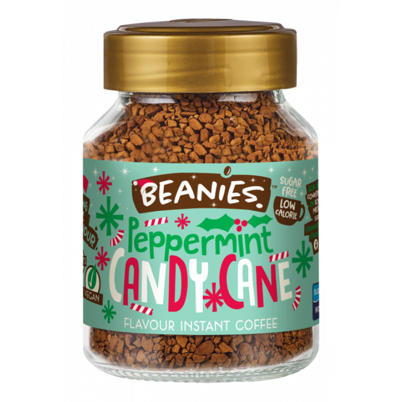 Beanies Peppermint Candy Cane Flavour Instant Coffee - 50g
