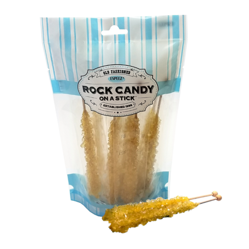 Espeez Rock Candy on a Stick Gold 8-Stick Peg Bag - 6.4oz (181.4g)