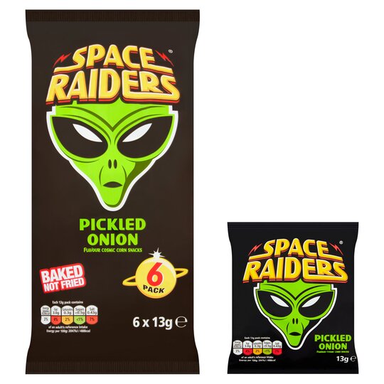 Space Raiders Pickled Onion Flavoured Crisps 6X13g
