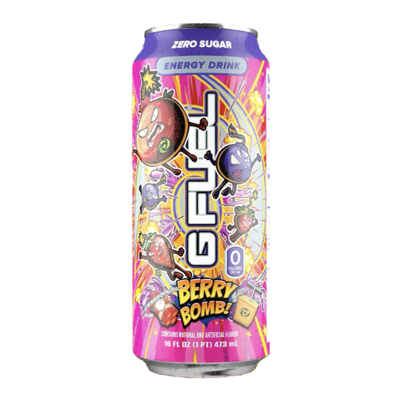 G FUEL - Zero Sugar Energy Drink - Berry Bomb (Strawberry & Blueberry Flavour) - 16fl.oz (473ml)
