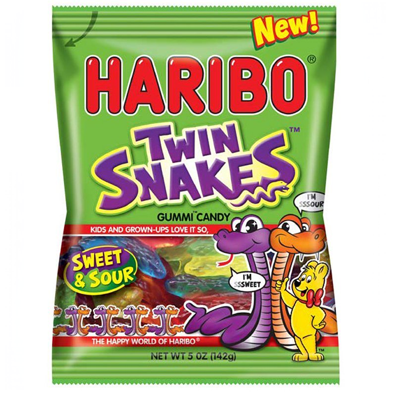 Haribo Sweet & Sour Twin Snakes 5oz (142g)