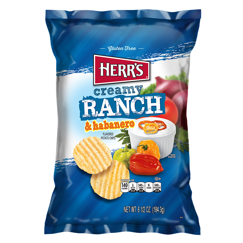 Herr's Creamy Ranch & Habanero Potato Chips - 6oz (170g)