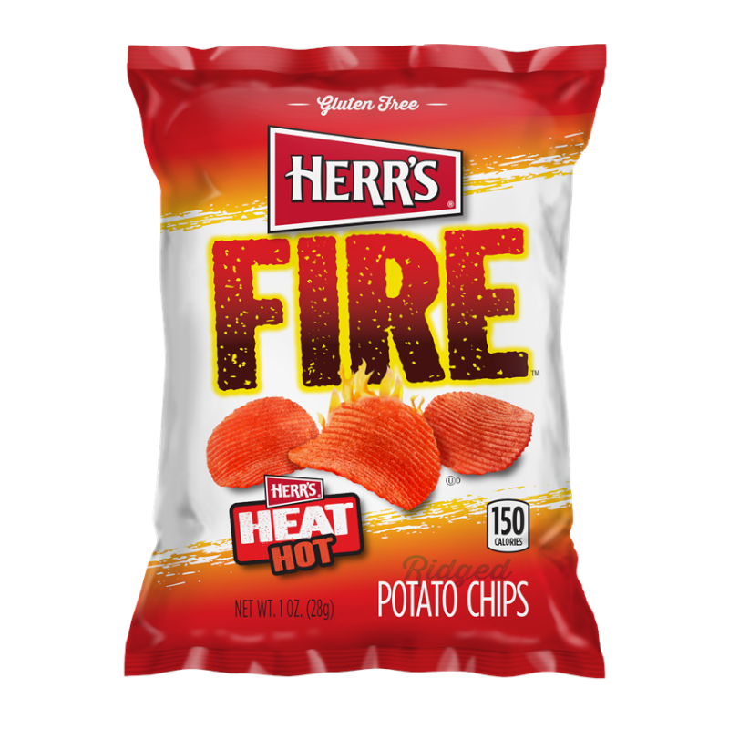 Herr's Fire Ridged Potato Chips - 1oz (28.4g)