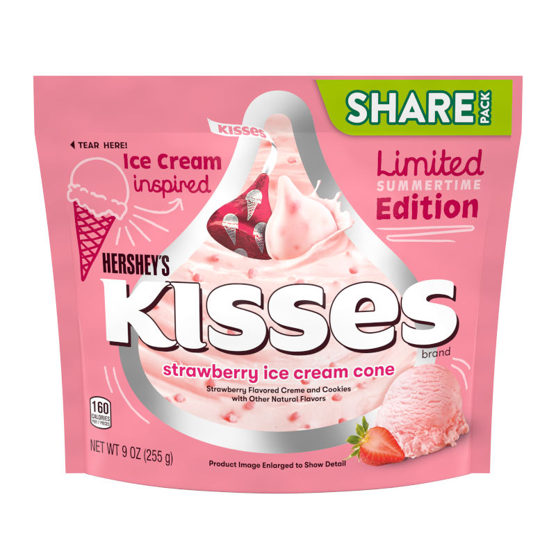 Hershey's KISSES Strawberry Ice Cream Cone - 9oz (255g)