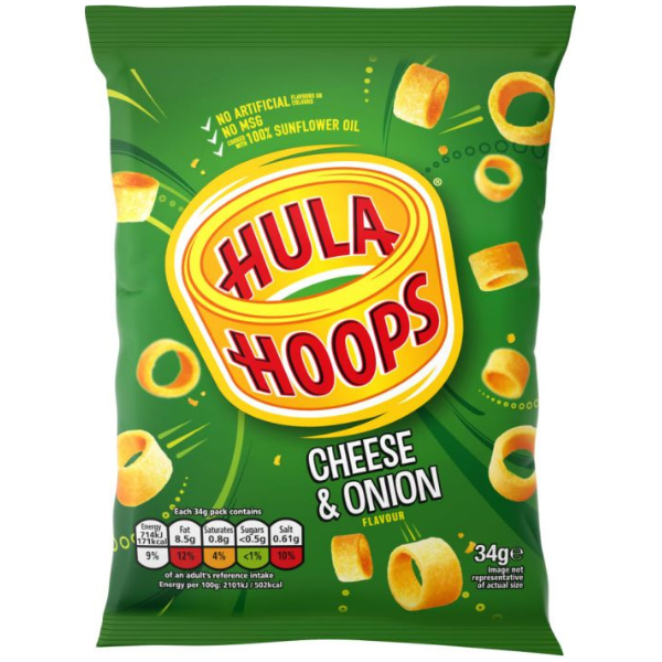 Hula Hoops Cheese & Onion 34G