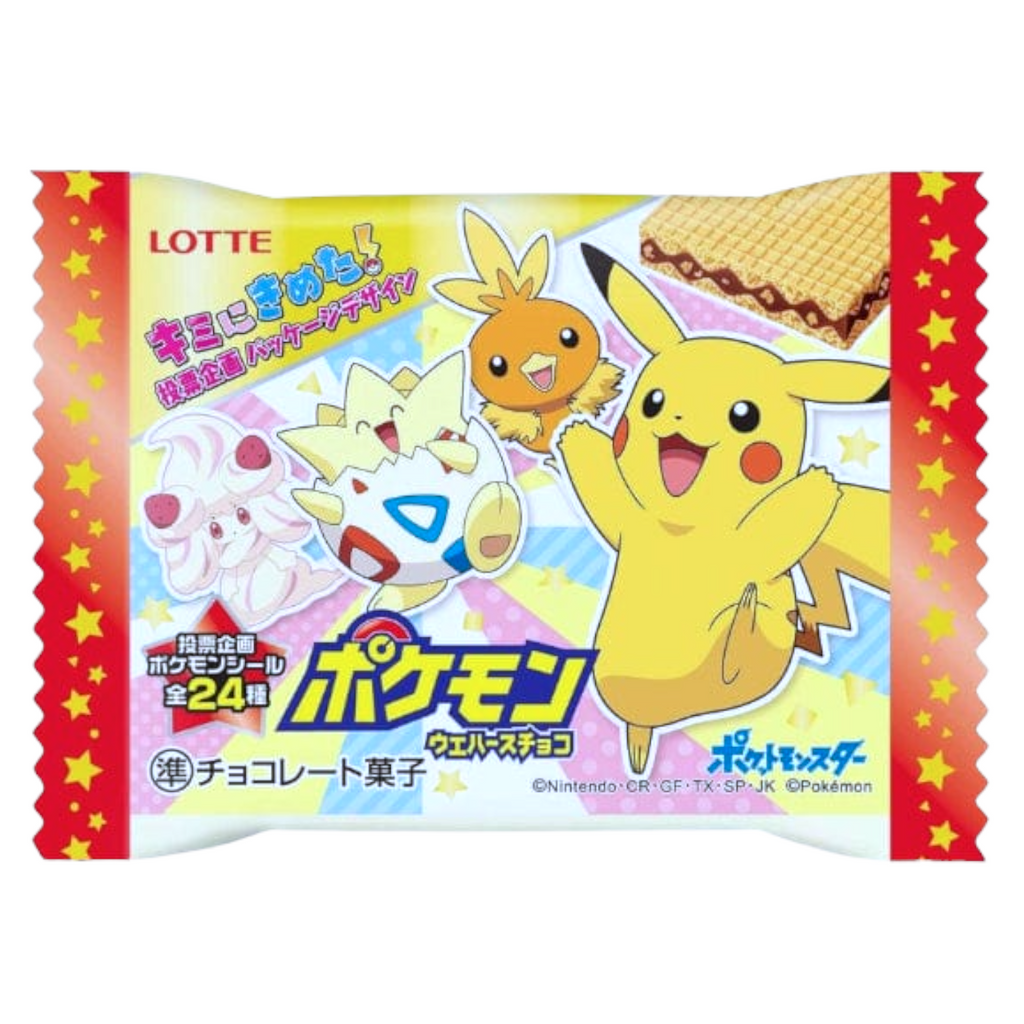 LOTTE - POKEMON CHOCOLATE WAFER BISCUIT AND STICKER (23G)