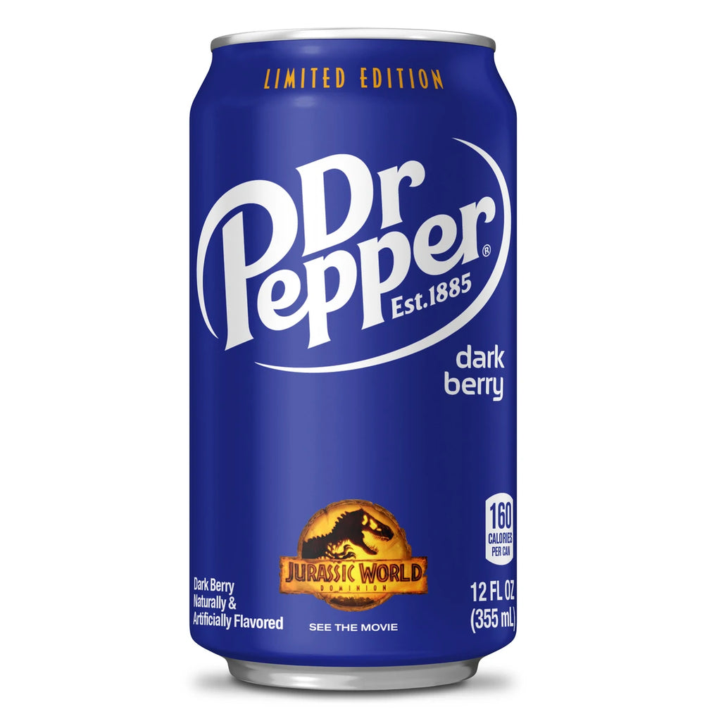 RARE Dr Pepper Dark Berry Jurassic World - 12fl.oz (355ml) [LIMITED EDITION]