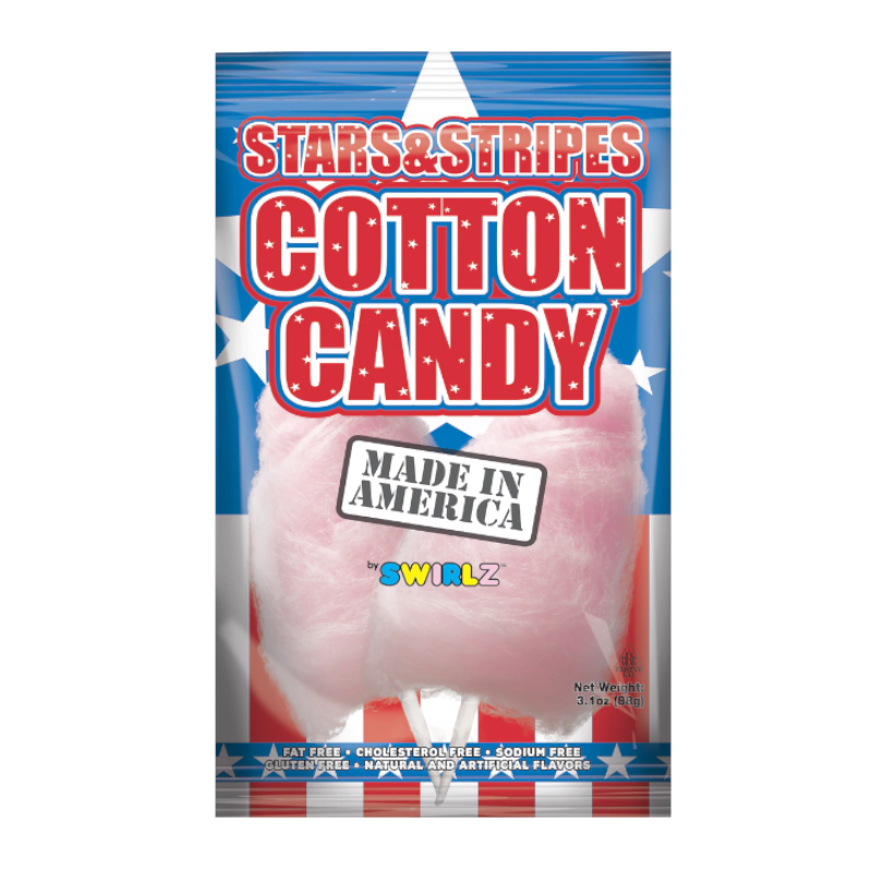 Swirlz Stars & Stripes Cotton Candy - 3.1oz (88g)