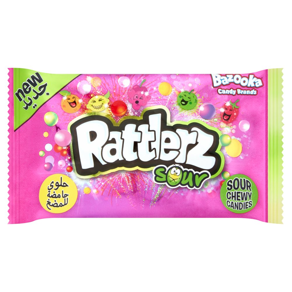 Bazooka Rattlerz Sour Chewy Candies Bag - 40g