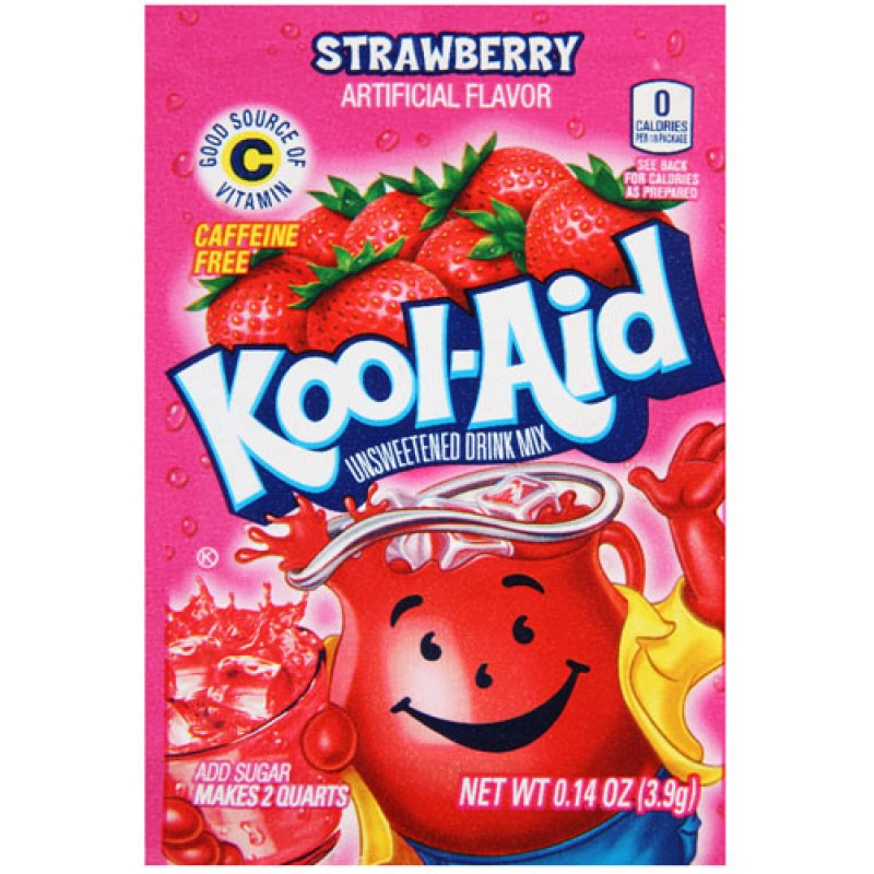 Kool Aid Strawberry Unsweetened Drink Mix Sachet 0.14oz (3.9g)