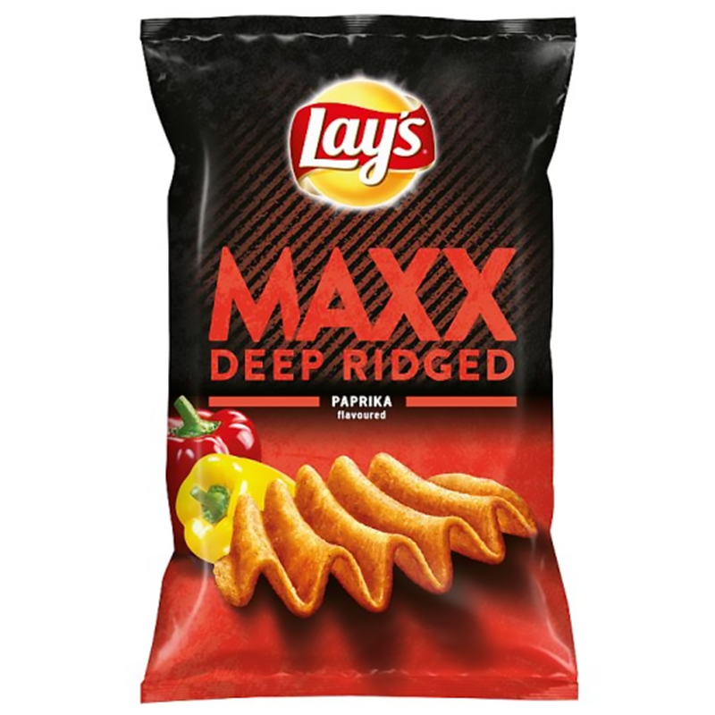 Lay's MAXX Deep Ridged Paprika Flavoured Potato Crisps - 130g
