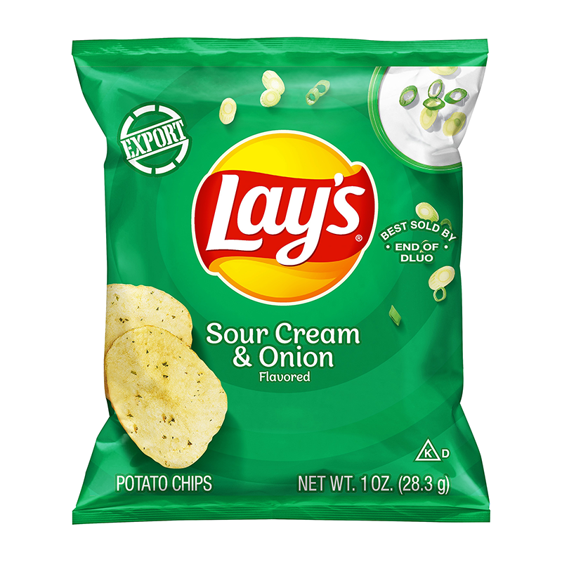Lay's Sour Cream & Onion Potato Chips 1oz (28.3g)