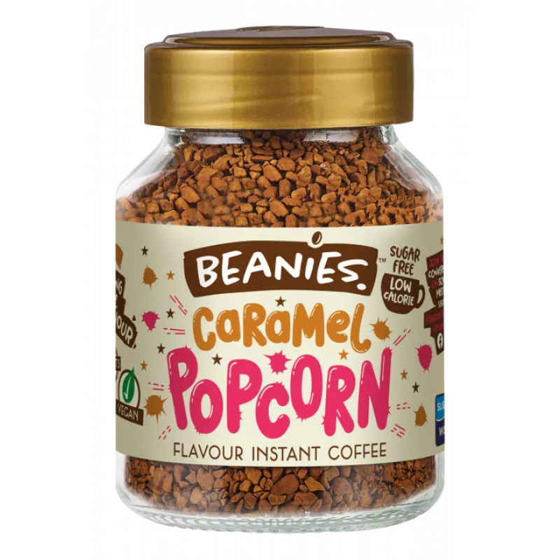 Beanies Caramel Popcorn Flavour Instant Coffee - 50g