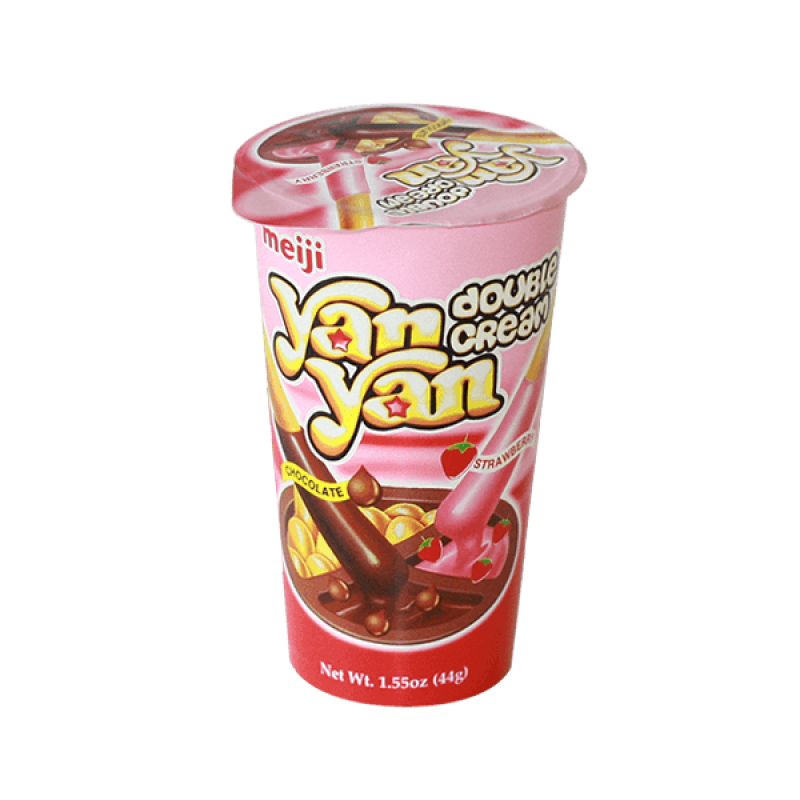 Meiji Yan Yan Chocolate Strawberry Double Creme - 2oz (57g)