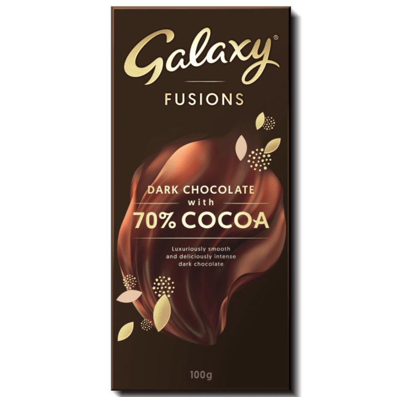 Galaxy Fusions Dark Chocolate Block 70% Cocoa - 100g