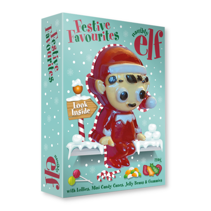 Giant Naughty Elf & Festive Favourites Box - 720g