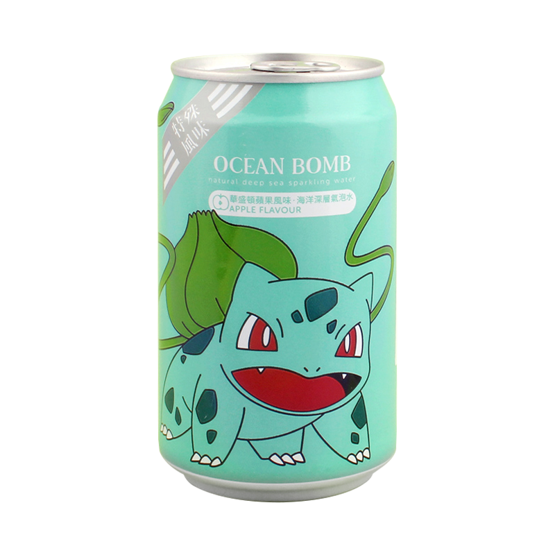 Ocean Bomb Pokemon Bulbasaur Apple Flavour Sparkling Water - 12fl.oz (355ml)
