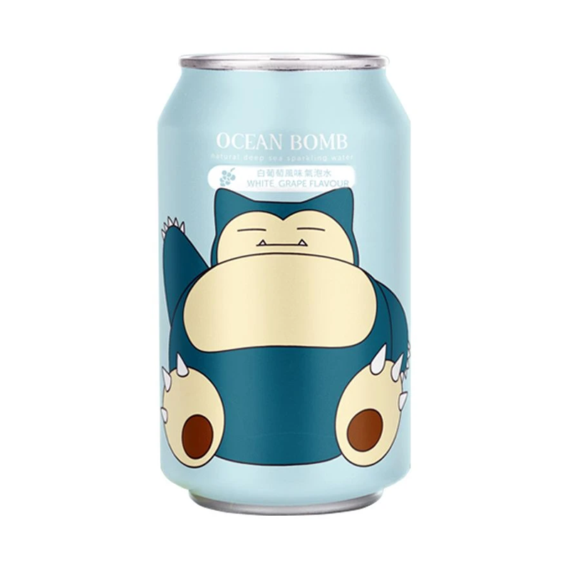 Ocean Bomb Pokemon Snorlax Grape Flavour Sparkling Water - 12fl.oz (355ml)