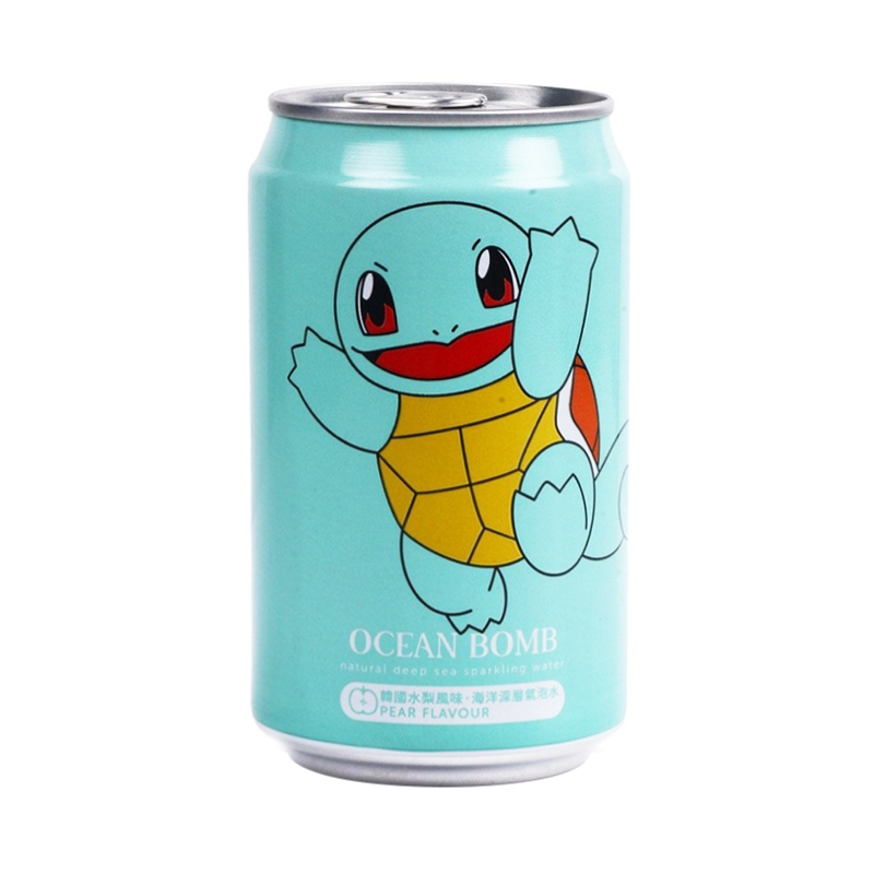 Ocean Bomb Pokemon Squirtle Pear Flavour Sparkling Water - 12fl.oz (355ml)