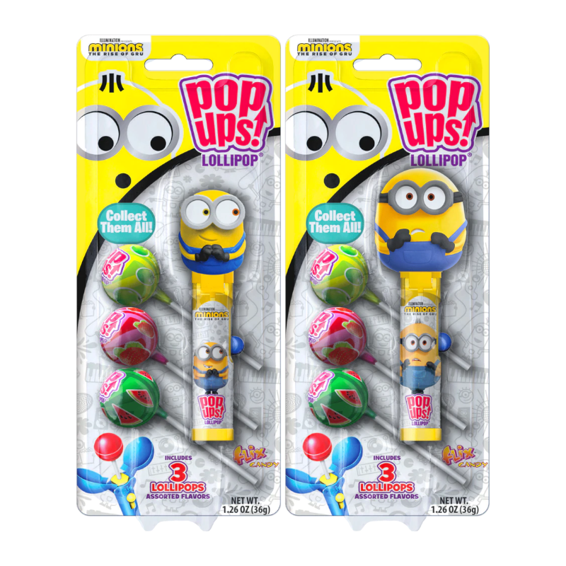 POP UPS! Lollipops Minions Blister Pack - 1.26oz (36g)