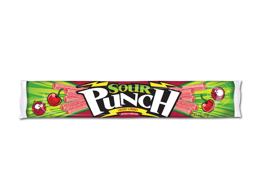 Sour Punch Cherry Straws 56g