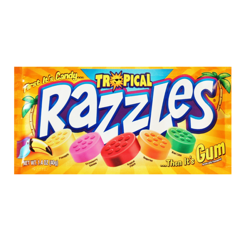 Razzles Tropical Pouch 1.4oz (40g)