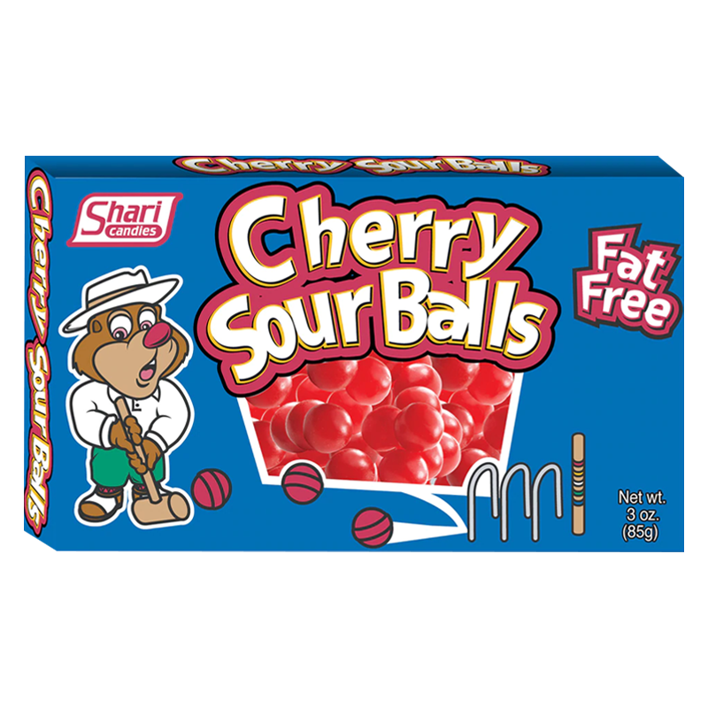Shari Candies Cherry Sour Balls Theatre Box - 3oz (85g)