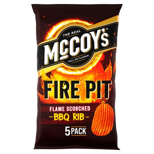 Mccoy's Fire Pit Flame Bbq Rib Crisps 5X25g