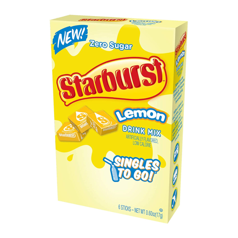 Starburst Zero Sugar Lemon Singles to Go - 0.59oz (16.6g)