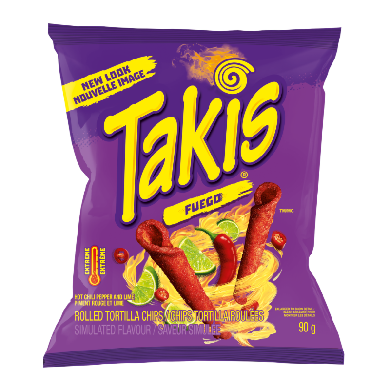 Takis Fuego Hot Chili Pepper & Lime Tortilla Chips - 90g