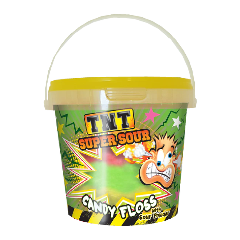 TNT Super Sour Candy Floss with Sour Powder - 50g