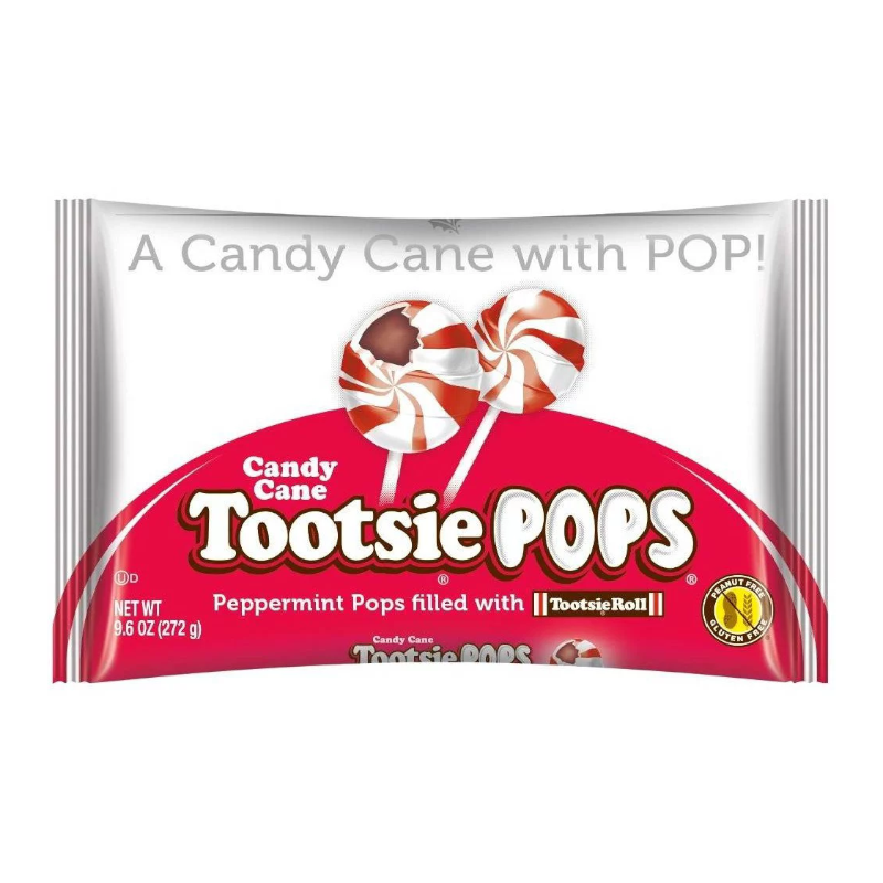 Tootsie Pops Candy Cane Peppermint Pops [Christmas Limited Edition] - 9.6oz (272g)